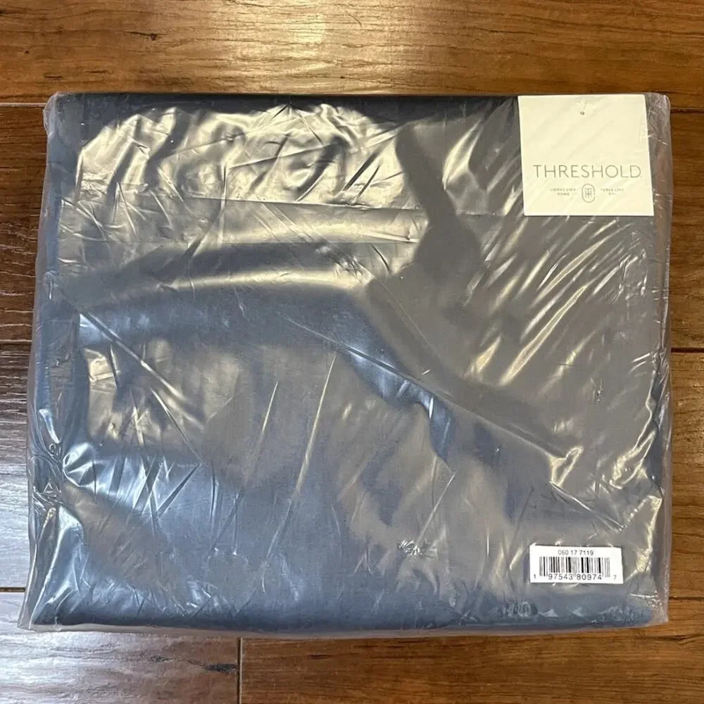 Threshold King TENCEL Lyocell Duvet Cover Sham Set Slate Blue 320TC NEW